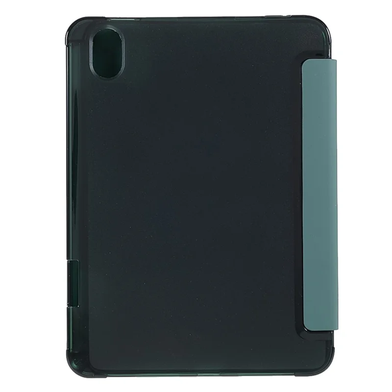 Tripod Stand PU Leather+TPU Tablet Protective Case Shell with Pen Slot for iPad mini (2024) / mini (2021) - Dark Green
