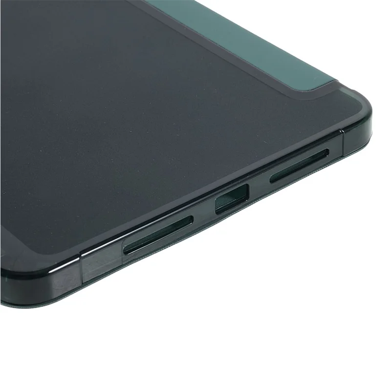 Tripod Stand PU Leather+TPU Tablet Protective Case Shell with Pen Slot for iPad mini (2024) / mini (2021) - Dark Green
