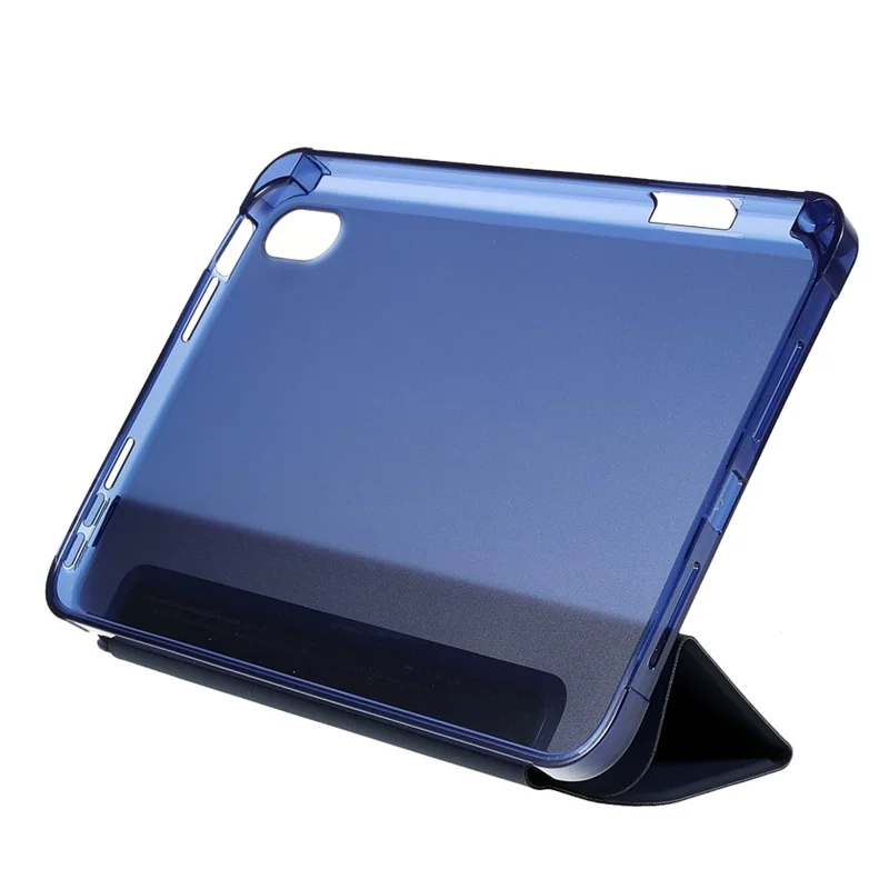 Чехол-подставка из искусственной кожи PU и термополиуретана TPU с отделением для стилуса, для iPad mini (2024) / mini (2021), темно-синий