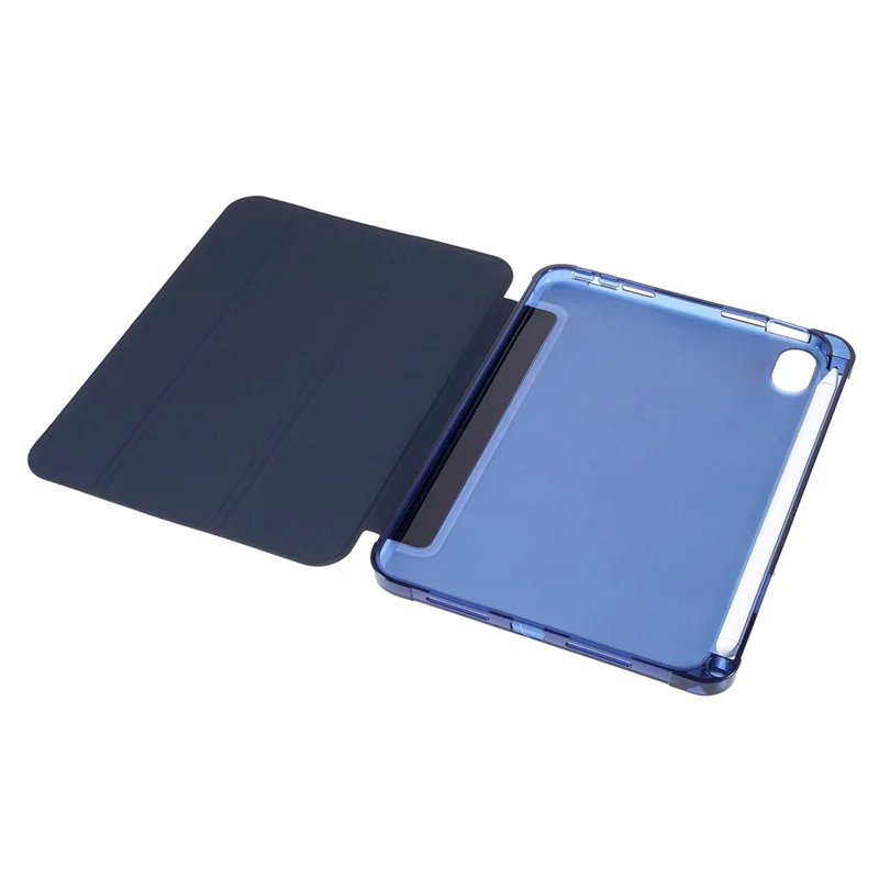 Чехол-подставка из искусственной кожи PU и термополиуретана TPU с отделением для стилуса, для iPad mini (2024) / mini (2021), темно-синий