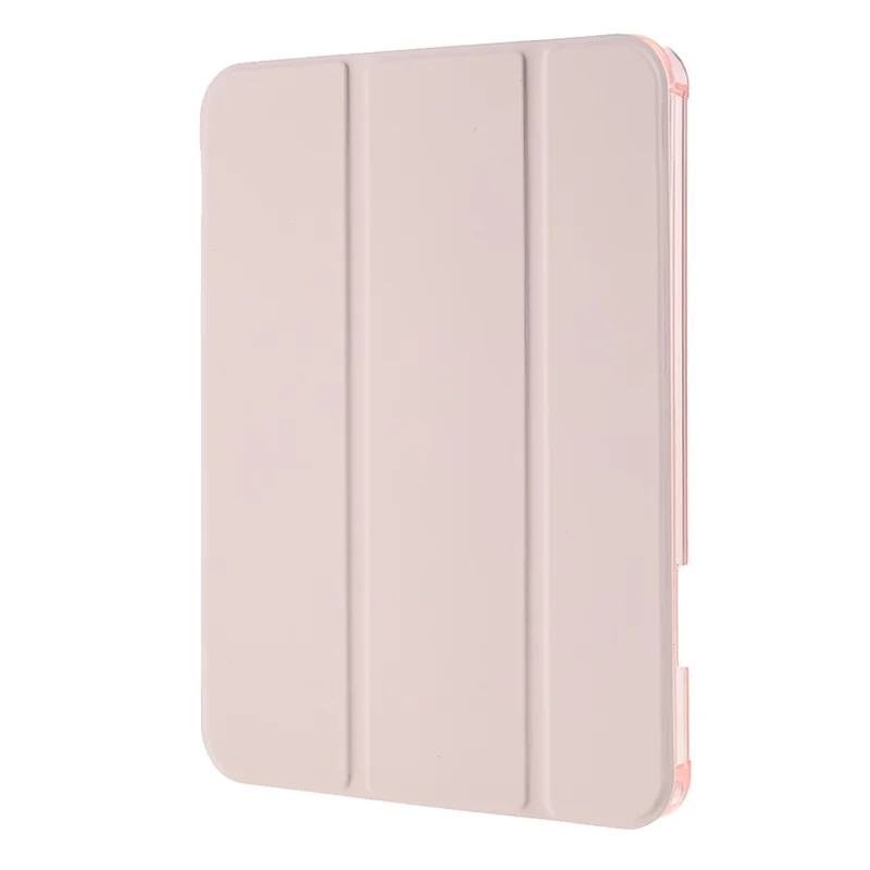 Tripod Stand PU Leather+TPU Tablet Protective Case Shell with Pen Slot for iPad mini (2024) / mini (2021) - Pink