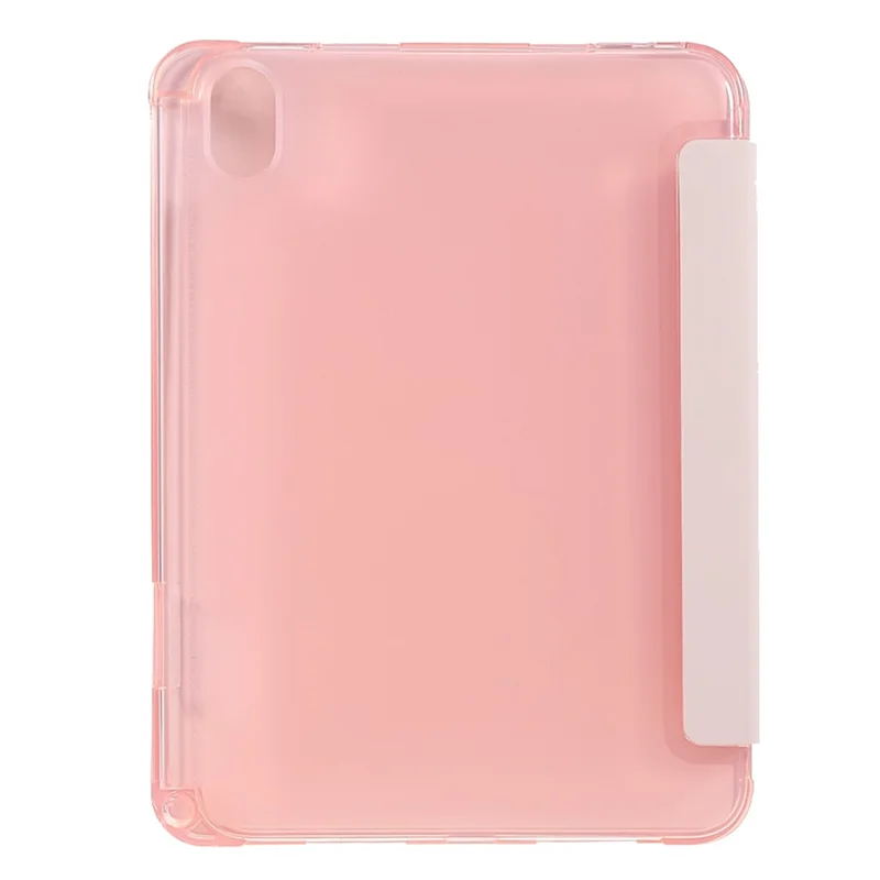 Tripod Stand PU Leather+TPU Tablet Protective Case Shell with Pen Slot for iPad mini (2024) / mini (2021) - Pink