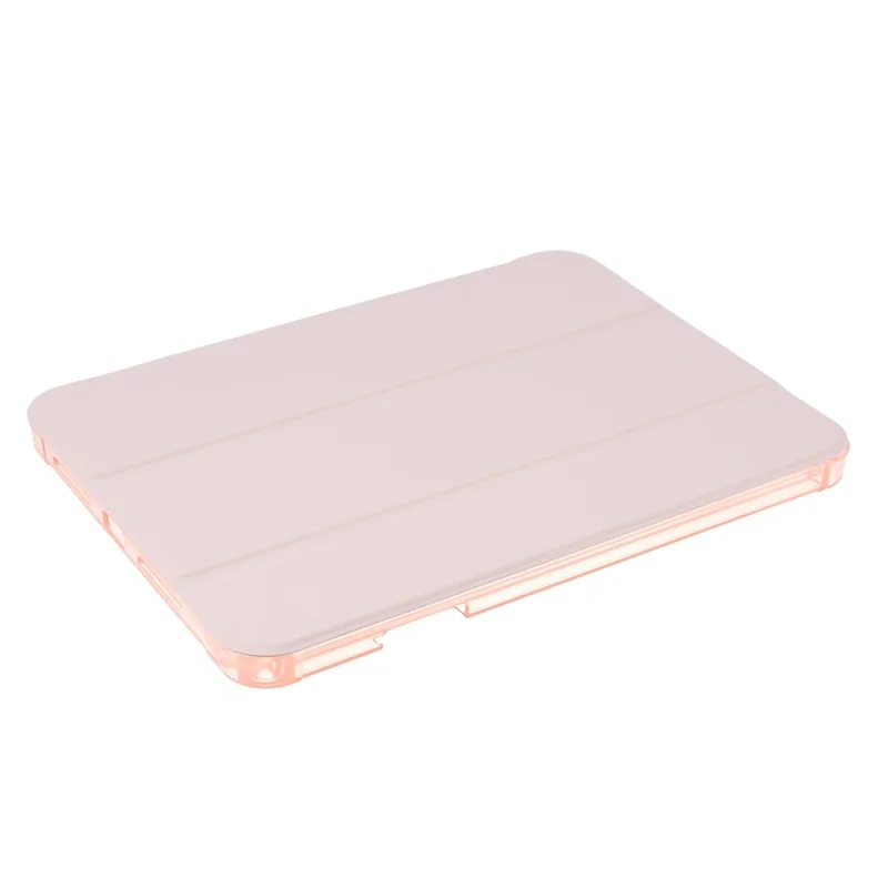 Tripod Stand PU Leather+TPU Tablet Protective Case Shell with Pen Slot for iPad mini (2024) / mini (2021) - Pink
