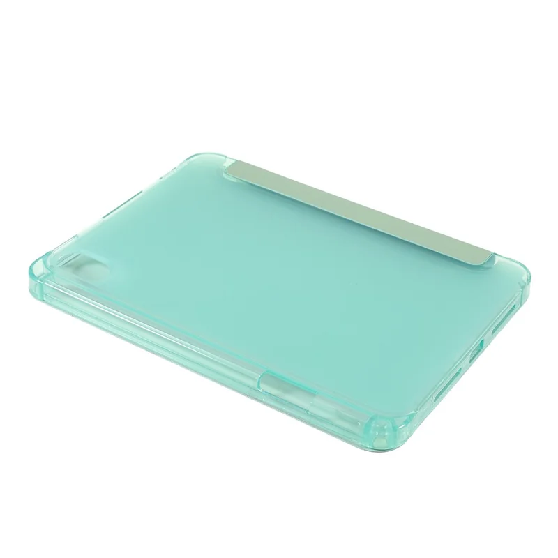 Funda protectora de tableta de cuero PU + TPU con soporte trípode y ranura para bolígrafo para iPad mini (2024) / mini (2021) - Verde claro
