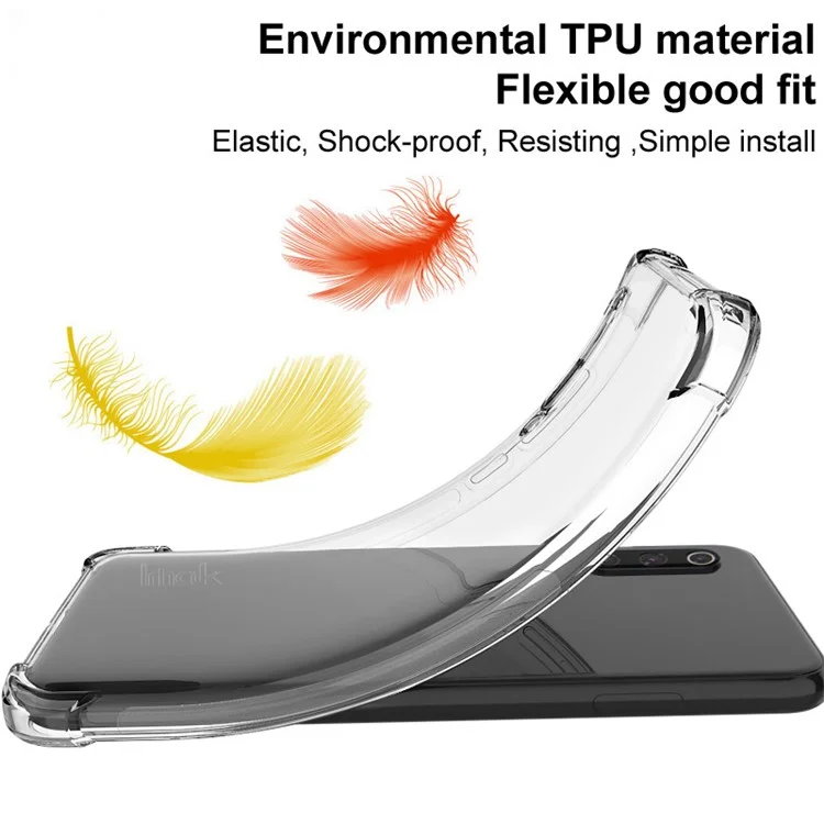 IMAK Reinforced Shock-Absorbing Corners Flexible TPU Phone Back Cover with Screen Protector for iPhone 13 Pro 6.1 inch - Transparent