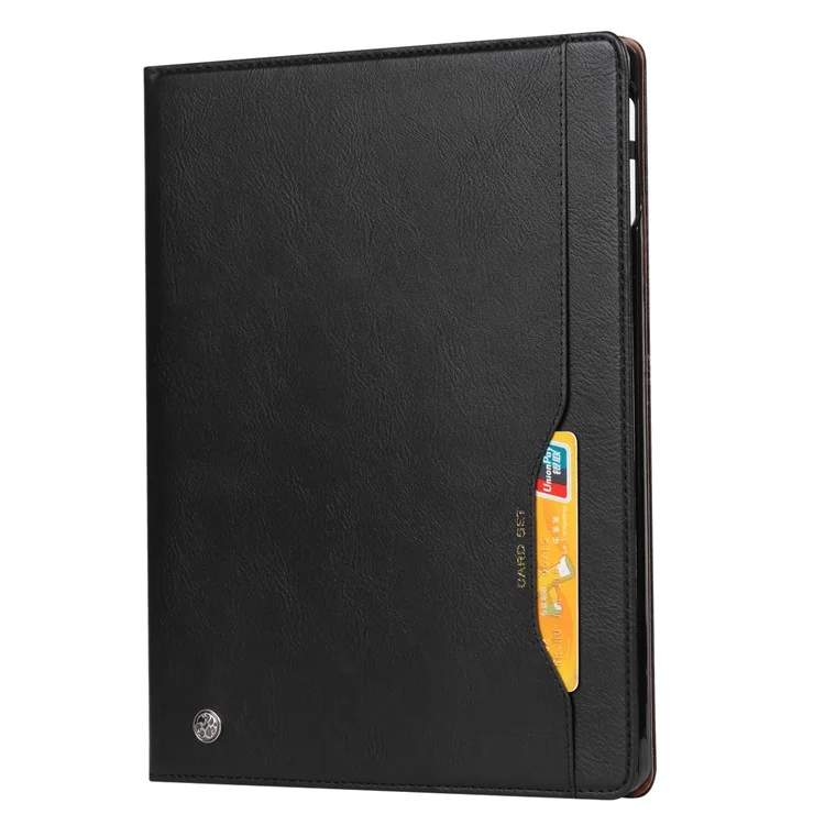 Чехол-книжка для планшета из кожи с отделением для ручки для iPad mini (2024) / mini (2021) - черный