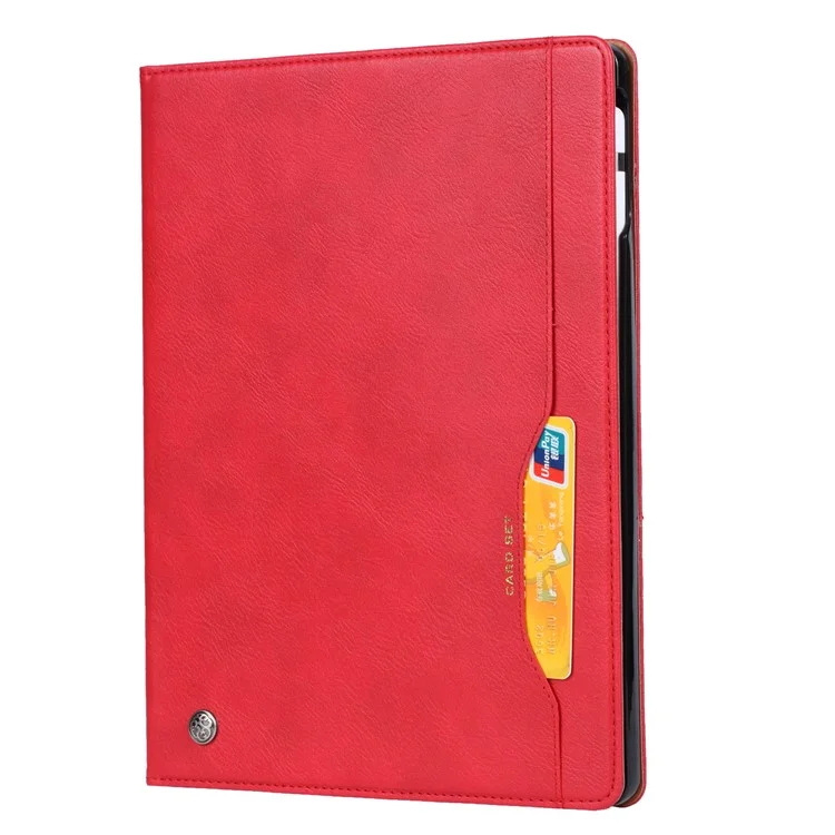 Stand Wallet Design Leather Tablet Cover Case with Pen Slot for iPad mini (2024) / mini (2021) - Red