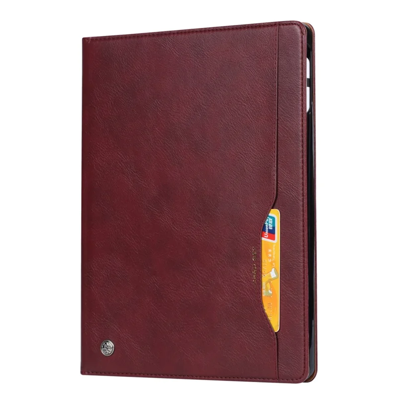 Stand Wallet Design Leather Tablet Cover Case with Pen Slot for iPad mini (2024) / mini (2021) - Wine Red