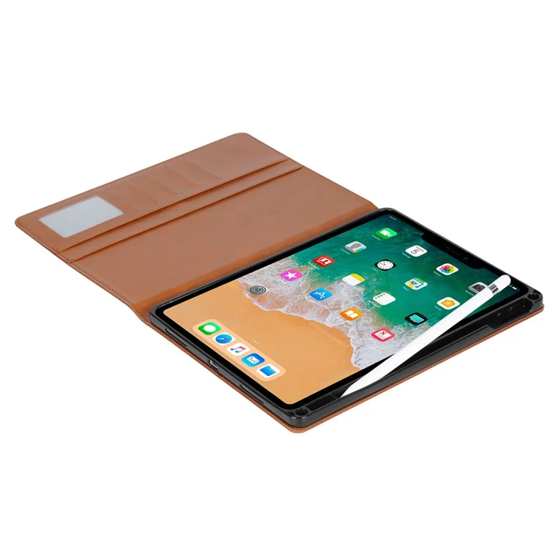 Stand Wallet Design Leather Tablet Cover Case with Pen Slot for iPad mini (2024) / mini (2021) - Wine Red