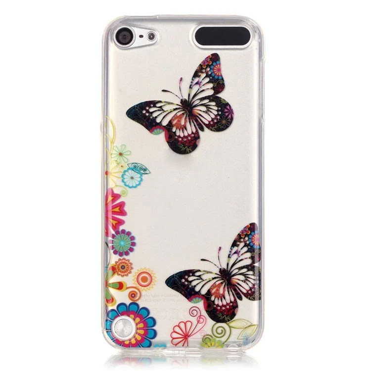 Soft IMD TPU Case for iPod Touch 6 / Touch 5 - Butterfly Flowers