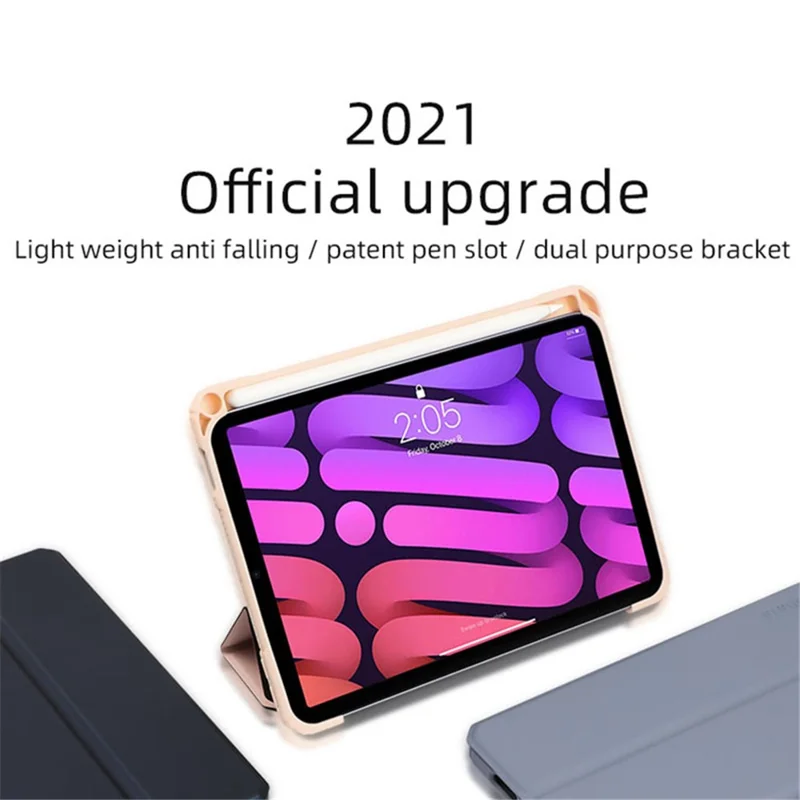 MUTURAL Lättviktig PC+TPU Tablettfodral Bärbar Skyddsfodral med Pennhållare för iPad mini (2024) / mini (2021) - Svart