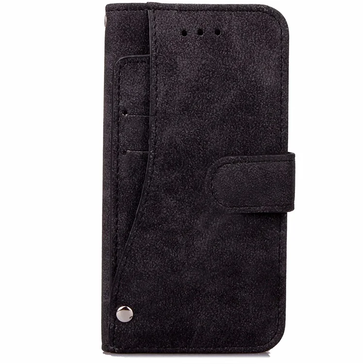New Style Rotating Card Slots Leather Folio Stand Case for iPhone 6s/6 - Black