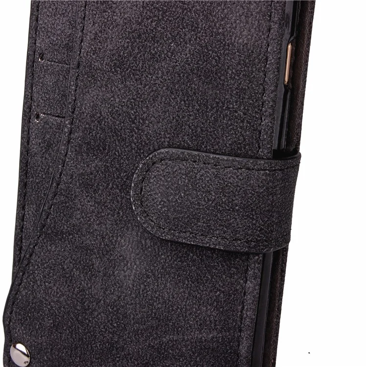New Style Rotating Card Slots Leather Folio Stand Case for iPhone 6s/6 - Black