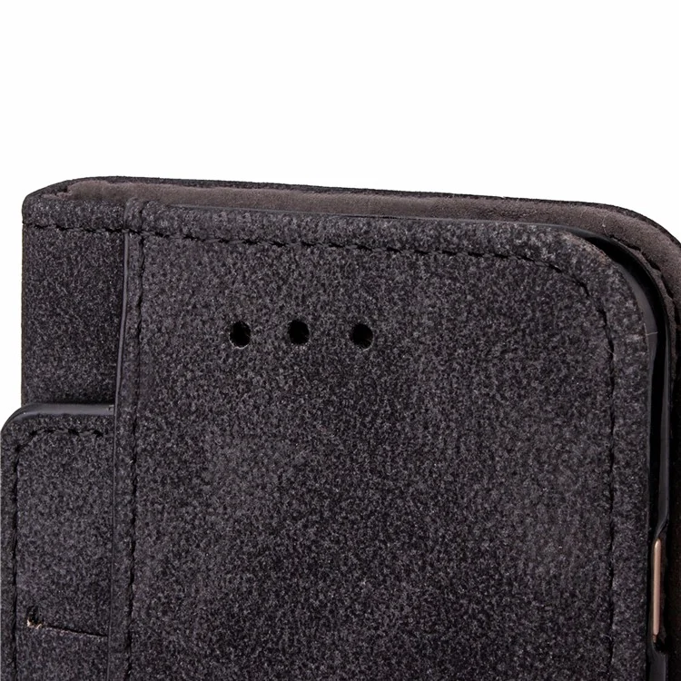 New Style Rotating Card Slots Leather Folio Stand Case for iPhone 6s/6 - Black