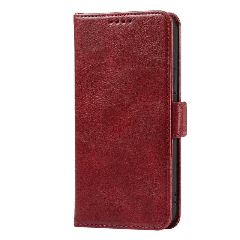 Retro Style Phone Shell Case RFID Blocking Magnetic Closure Wallet Phone Cover for iPhone 13 mini 5.4 inch - Red