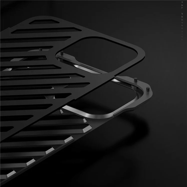 R-just RJ-50 Design Hollow Design Armatura Full-Body Protection Metal Case Con Protezione Per Lenti Per Iphone 13 6,1 Pollici