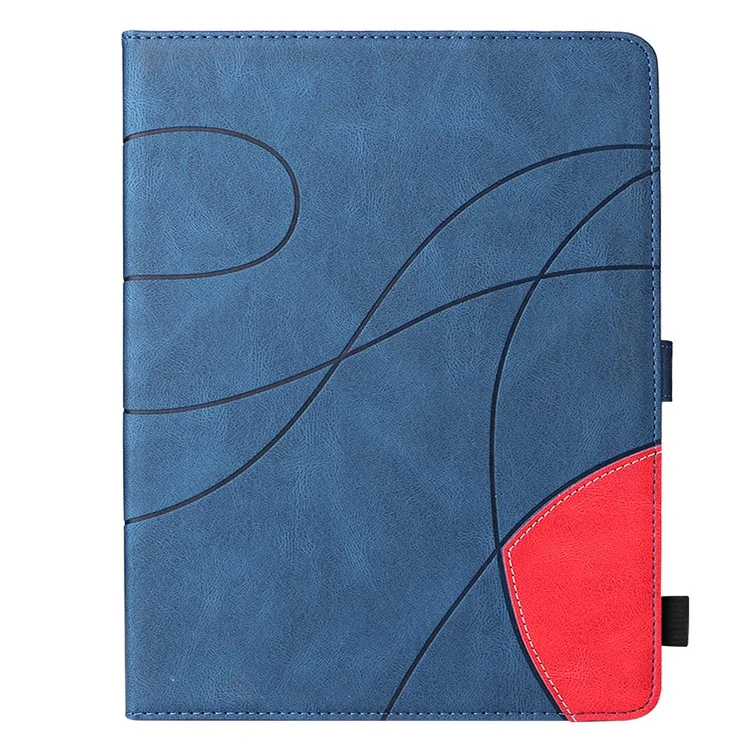 KT Leather Series-1 Dual-Color Splicing Magnetic Clasp Closure Leather Tablet Case Stand Cover with Card Slots for iPad Pro 12.9 (2022) / (2021) / (2020) / (2018) - Blue