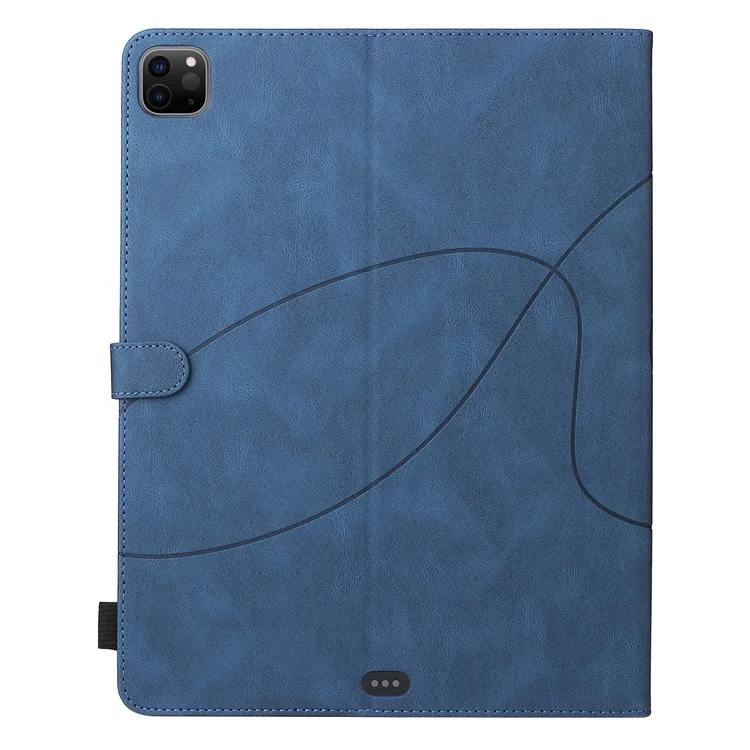 Étui pour tablette en cuir série KT-1 à deux couleurs avec fermeture magnétique à épissage pour iPad Pro 12.9 (2022) / (2021) / (2020) / (2018) - Bleu