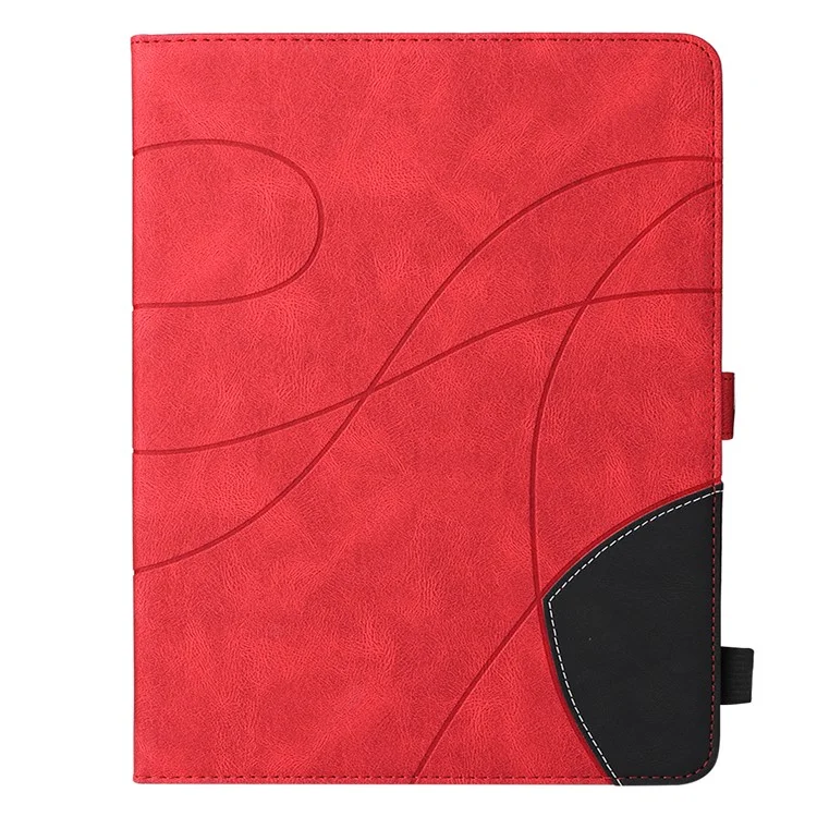 Étui pour tablette KT Leather Series-1 en cuir bicolore avec fermeture magnétique à rabat pour iPad Pro 12,9 (2022) / (2021) / (2020) / (2018) - Rouge