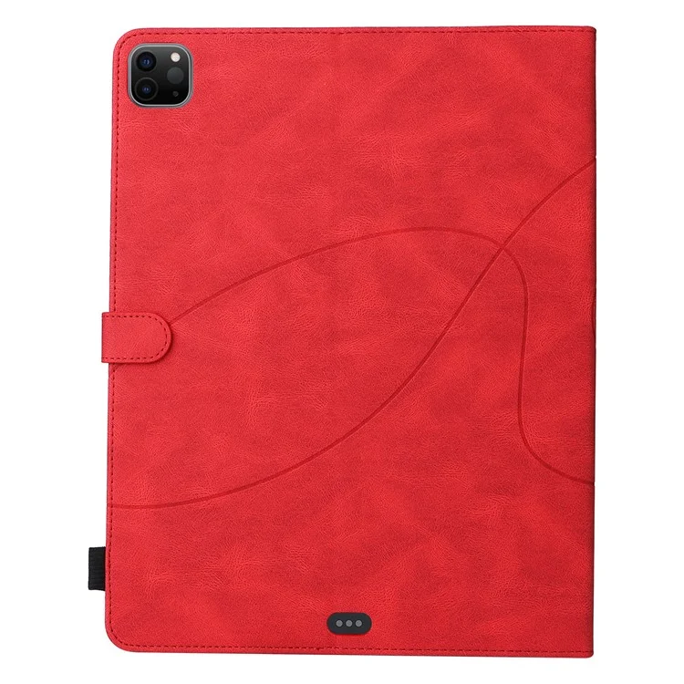 Étui pour tablette KT Leather Series-1 en cuir bicolore avec fermeture magnétique à rabat pour iPad Pro 12,9 (2022) / (2021) / (2020) / (2018) - Rouge