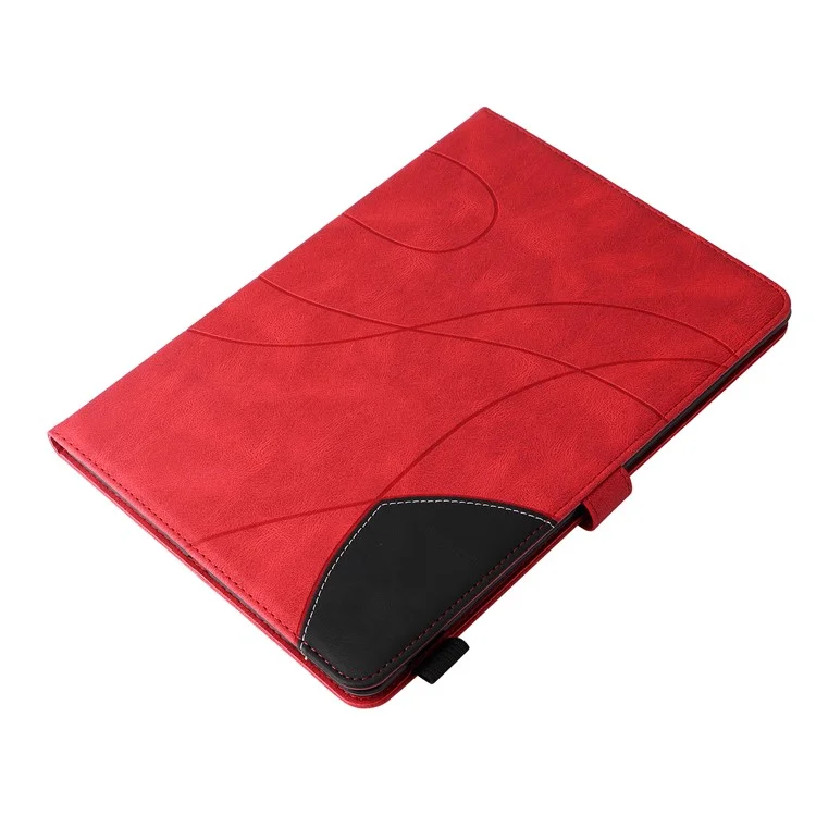 Étui pour tablette KT Leather Series-1 en cuir bicolore avec fermeture magnétique à rabat pour iPad Pro 12,9 (2022) / (2021) / (2020) / (2018) - Rouge