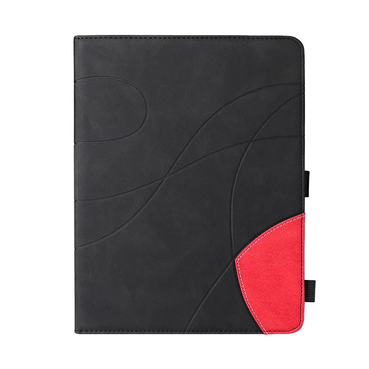 For iPad Pro 11 (2022) /  (2020) / (2018) / (2021) / Air (2020) / Air (2022) Leather Case Wallet Stand Color Splicing Phone Cover - Black