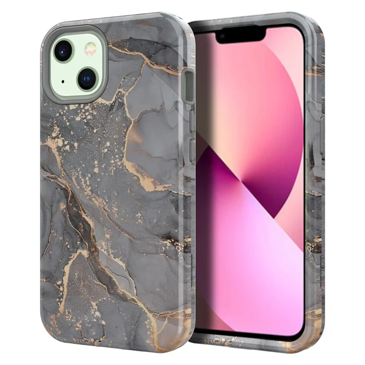 Conception D'impression de Transfert D'eau Anti-Scratch PC + TPU Soft TPU Protective Stocking Phone Case Pour Iphone 13 6.1 Pouces - Style A