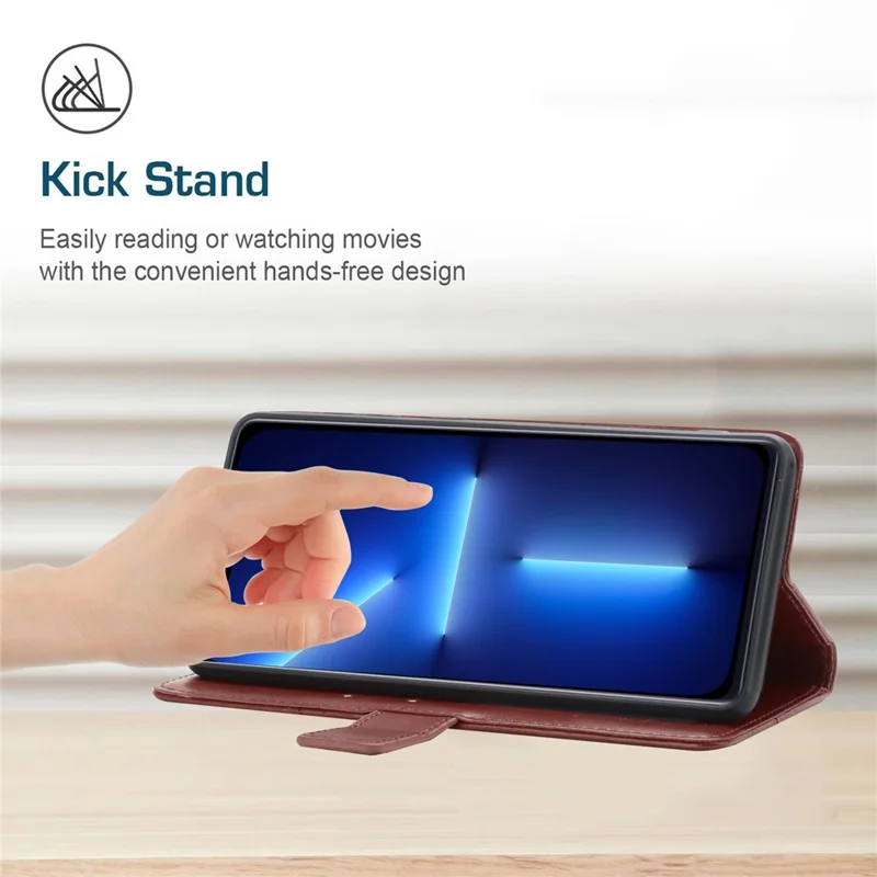 Y-shaped Line Imprinted Full Protection Leather Phone Case Stand Wallet Cover with Strap for iPhone 13 Pro Max 6.7 inch - Wine Red
