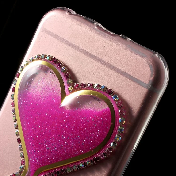 3D Heart Shaped Dynamic Quicksand TPU Cover for iPhone 6s/6 - Rose