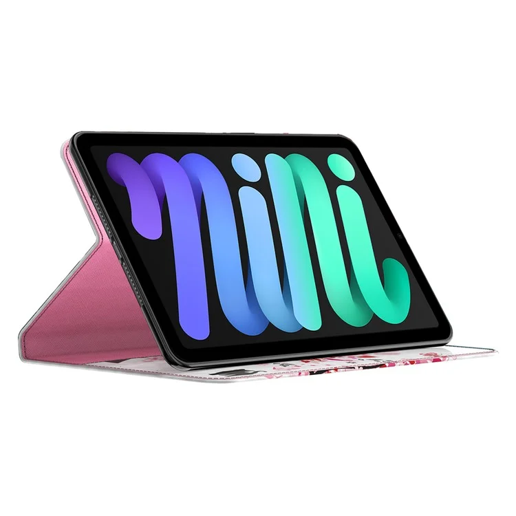Pattern Printing Full Protection PU Leather Wallet Stand Tablet Case Cover for iPad mini (2024) / mini (2021) - Wish Tree