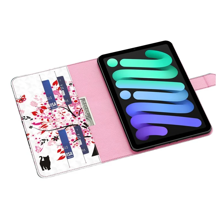 Pattern Printing Full Protection PU Leather Wallet Stand Tablet Case Cover for iPad mini (2024) / mini (2021) - Wish Tree