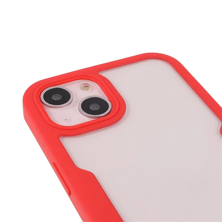 PET-Bildschirmschutz + Acryl-Rückwandplatte + TPU-Rahmen Stoßfestes Telefon-Hybrid-Cover Case für iPhone 13 6,1 Zoll - Rot