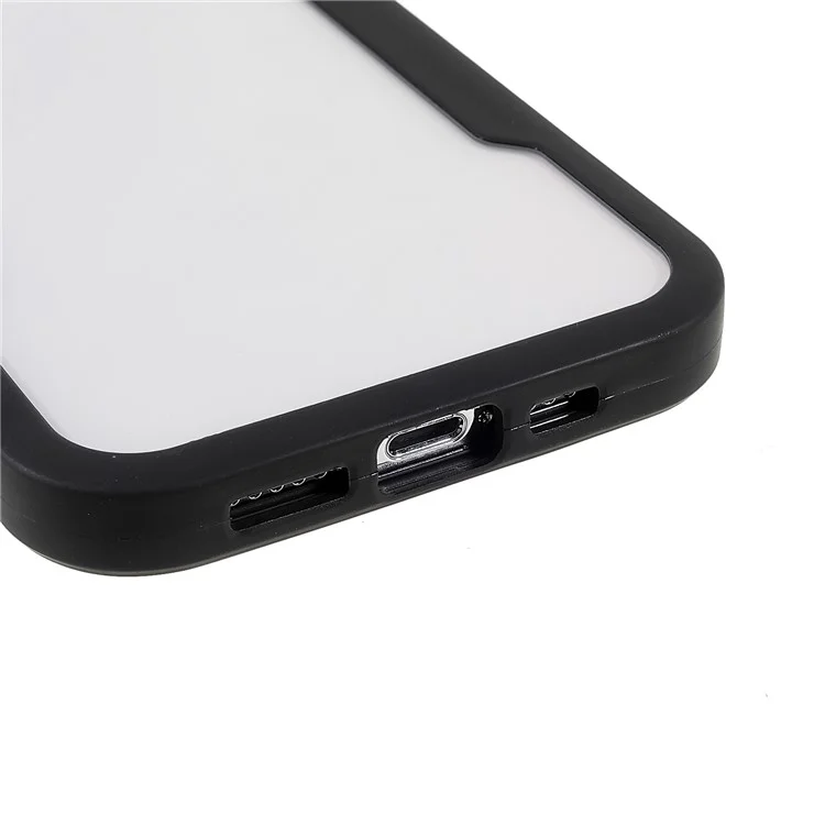 360 Degree Full Protection PET Screen Film + Acrylic + TPU Phone Case Shell with Camera Lens Protection for iPhone 13 Pro 6.1 inch - Black