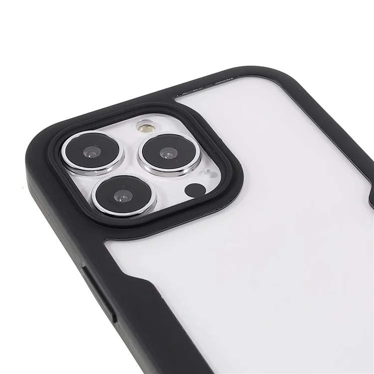 360 Degree Full Protection PET Screen Film + Acrylic + TPU Phone Case Shell with Camera Lens Protection for iPhone 13 Pro 6.1 inch - Black