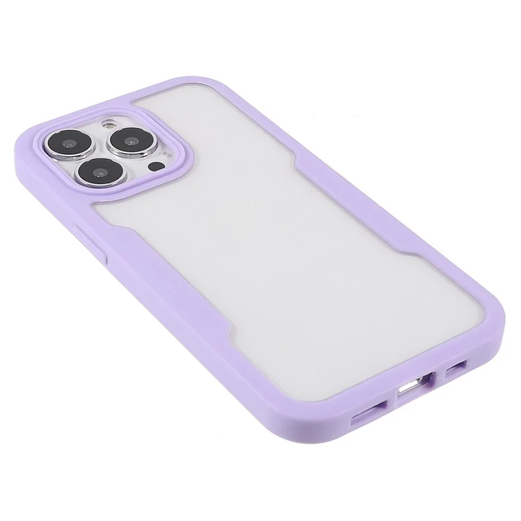 Protection Complète Du Corps PET Screen Protector + Panneau Arrière Acrylique + Cache De Téléphone Hybride De Cadre TPU Pour IPhone 13 Pro Max 6,7 Pouces - Violet