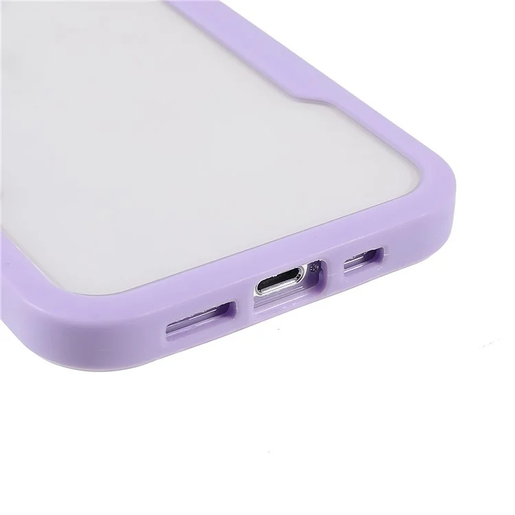 Protection Complète Du Corps PET Screen Protector + Panneau Arrière Acrylique + Cache De Téléphone Hybride De Cadre TPU Pour IPhone 13 Pro Max 6,7 Pouces - Violet