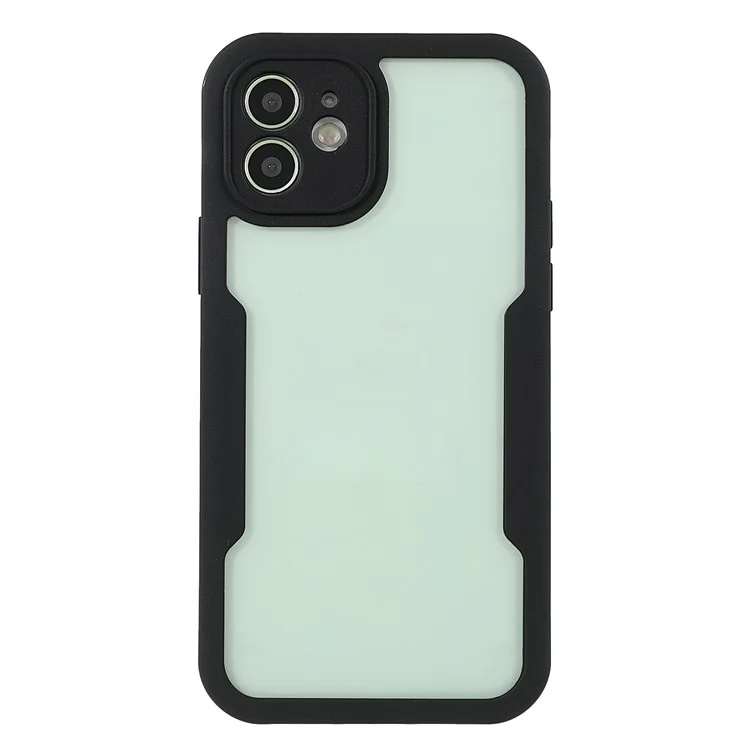 All-Wrapped PET Screen Protector + Acrylic Back Panel + TPU Frame Drop-Resistant Protective Case for iPhone 12 6.1 inch - Black