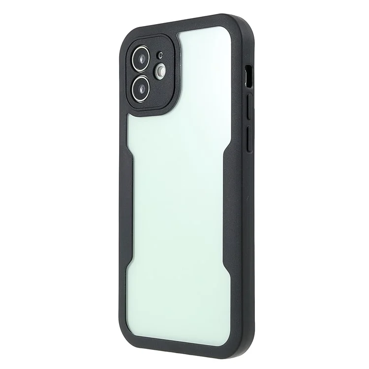 All-Wrapped PET Screen Protector + Acrylic Back Panel + TPU Frame Drop-Resistant Protective Case for iPhone 12 6.1 inch - Black