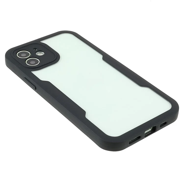 All-Wrapped PET Screen Protector + Acrylic Back Panel + TPU Frame Drop-Resistant Protective Case for iPhone 12 6.1 inch - Black