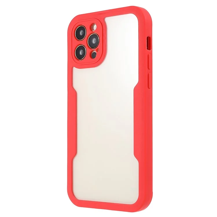 Protecteur D'écran De Pet Tout Compris + Acrylique + TPU TPU Hybrid Phone Protection Cas De Protection Pour IPhone 12 PRO 6.1 Pouces - Rouge