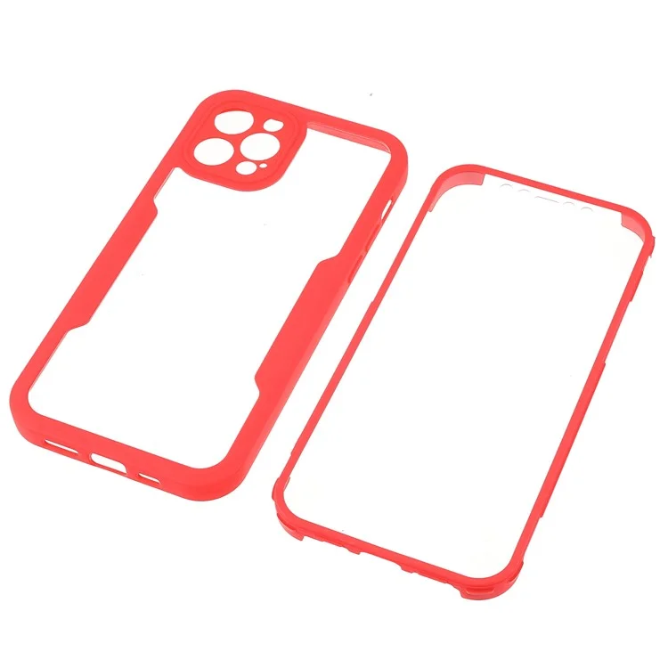 Protecteur D'écran De Pet Tout Compris + Acrylique + TPU TPU Hybrid Phone Protection Cas De Protection Pour IPhone 12 PRO 6.1 Pouces - Rouge