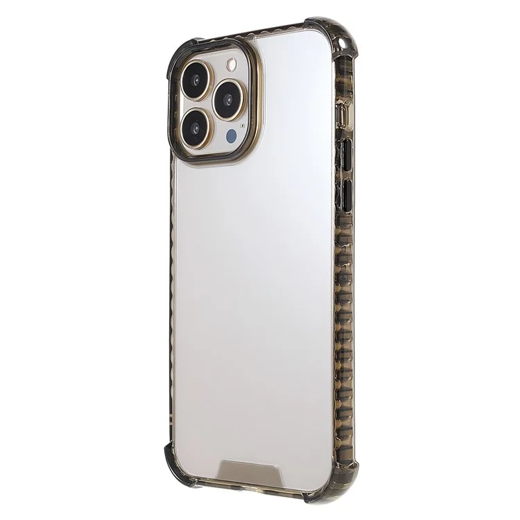 Enhanced Four Corners Crystal Clear Acrylic + TPU Phone Cover Case for iPhone 13 Pro 6.1 inch - Black