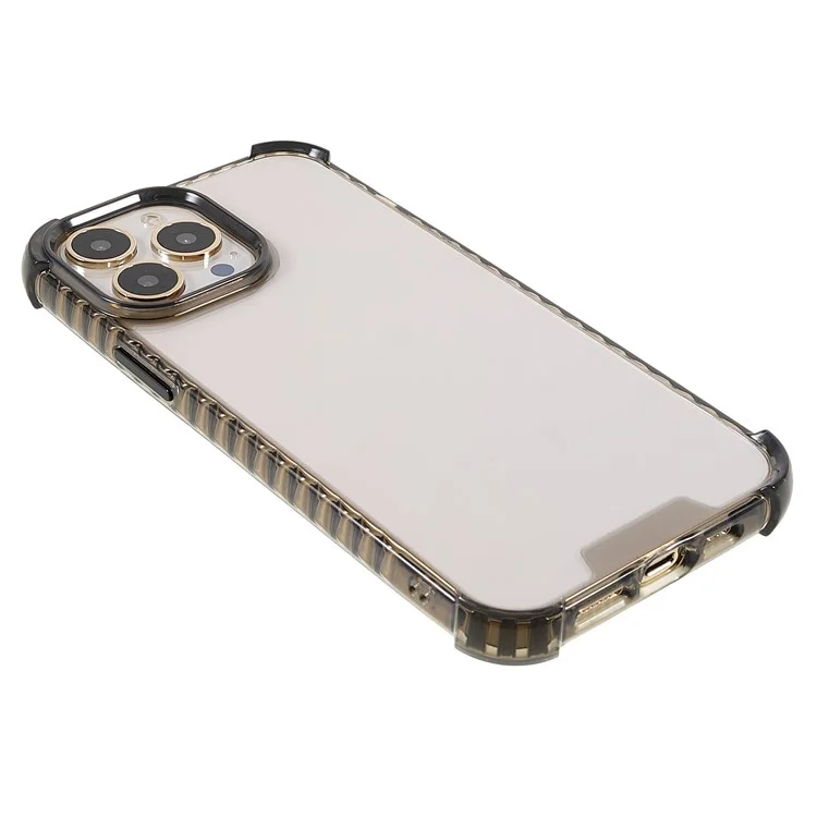 Enhanced Four Corners Crystal Clear Acrylic + TPU Phone Cover Case for iPhone 13 Pro 6.1 inch - Black