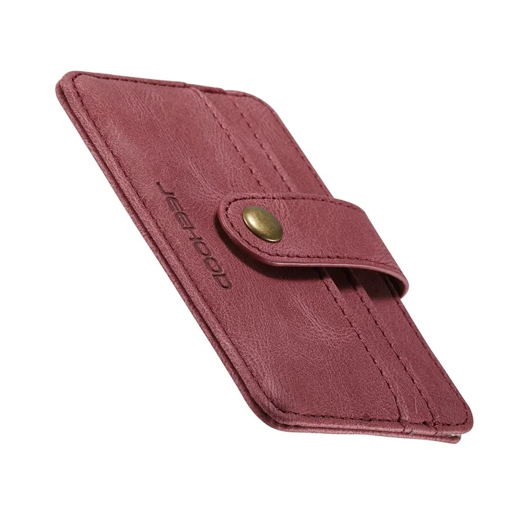 Jeeohe RFID Blockierende Abnehmbare 2-in-1-magnetkarten-slots Anti-kratzer-pu-leder-telefonhülle Für Iphone 13 6,1 Zoll - Rot