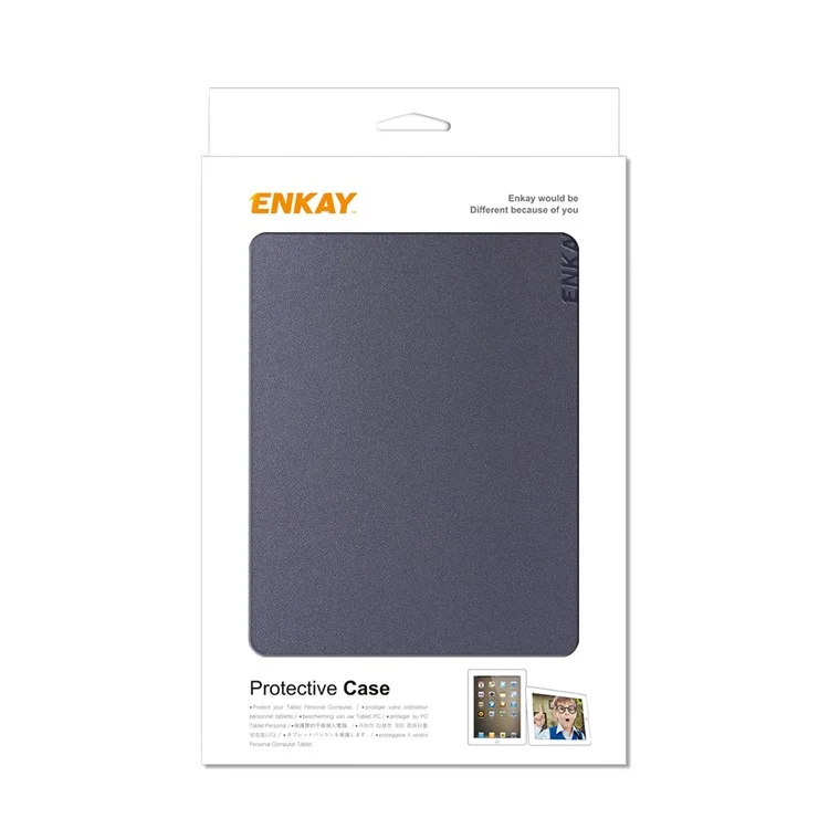 ENKAY HAT Prince Anti-Drop Auto Wake/Sleep Function Premium Elasum PU Leather Case in Pelle Con Stand Per Ipad Mini (2021) - Blu Scuro