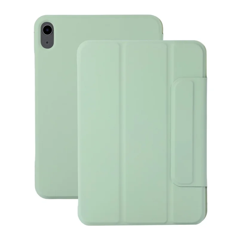 Auto-Absorbed Buckle Hard PC+PU Leather Tablet Case with Stand for iPad mini (2024) / mini (2021) - Matcha Green