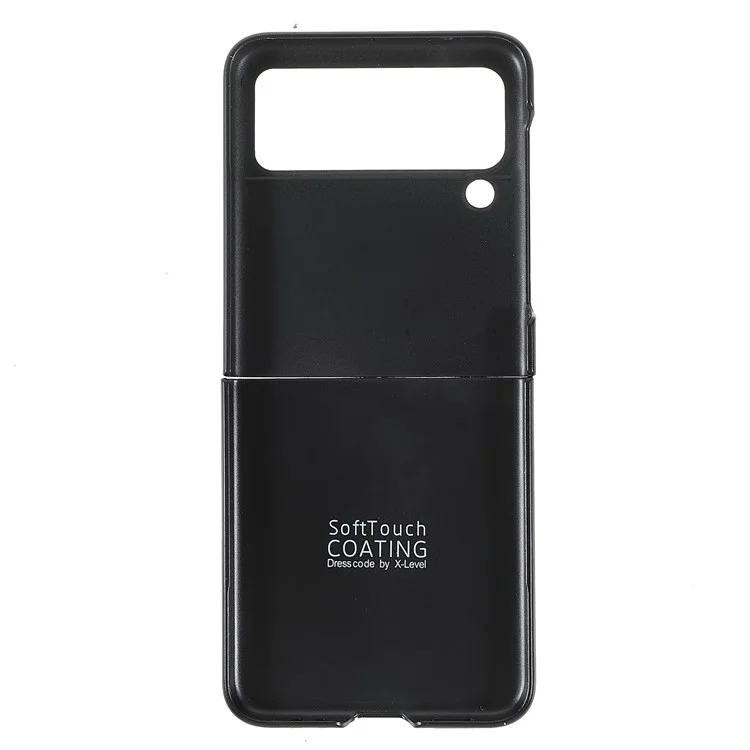 X-LEVEL Funda de Diseño de Tapa Ajustada de Fibra de Carbono Revestida de Piel de PU para Samsung Galaxy Z Flip3 5G - Negro