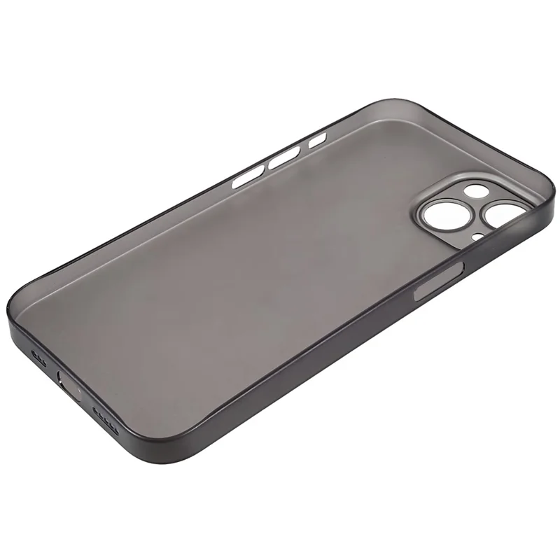 For iPhone 13 mini 5.4 inch Frosted Surface Ultra Slim Anti-Fingerprint Anti-Scratch Hard PC Phone Case Shell - Transparent Black