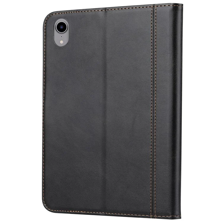 Diseño de múltiples ranuras para tarjetas Despertar / Dormir automático Funda de cuero sintético PU con soporte y billetera para iPad mini (2024) / mini (2021) - Negro