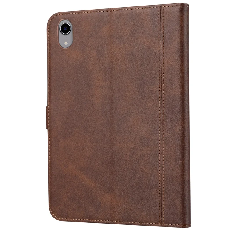 Multiple Card Slots Design Auto Wake / Sleep PU Leather Tablet Case with Stand and Wallet for iPad mini (2024) / mini (2021) - Brown